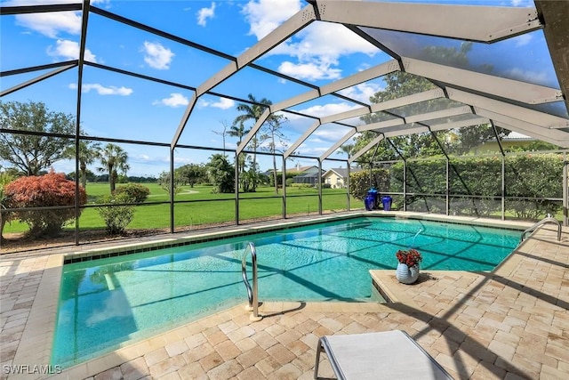 16902 Timberlakes Dr, Fort Myers, FL 33908 - swimming pool with a patio area and glass enclosure