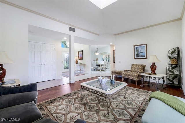 16902 Timberlakes Dr, Fort Myers, FL 33908 - living area featuring wood finished floors and ornamental molding