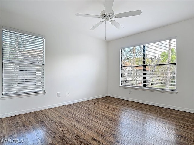 2178 Arbour Walk Cir Unit 2322, Naples, FL 34109 - empty room featuring wood finished floors, baseboards, and ceiling fan