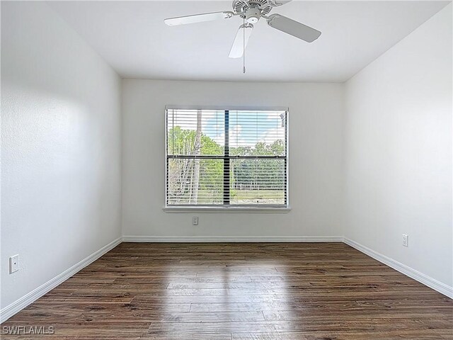 2178 Arbour Walk Cir Unit 2322, Naples, FL 34109 - spare room featuring wood finished floors, baseboards, and a ceiling fan