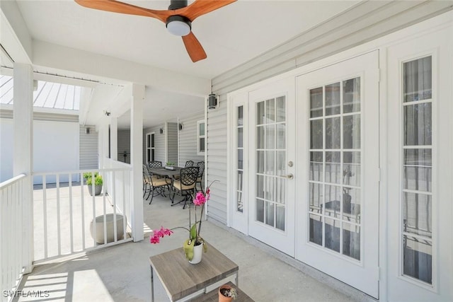 2855 66th St SW, Naples, FL 34105 - sunroom with french doors and a ceiling fan