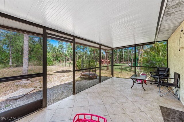 sunroom with plenty of natural light