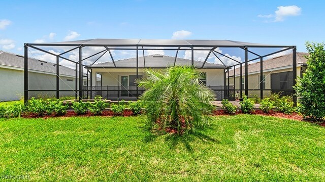 3036 Weston Manor Dr, Alva, FL 33920 - view of yard featuring glass enclosure
