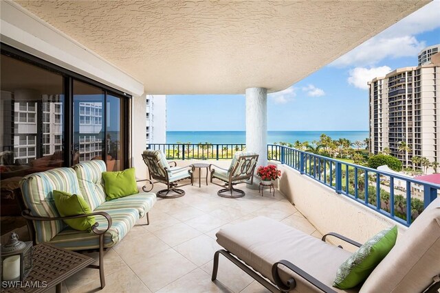 balcony with a water view