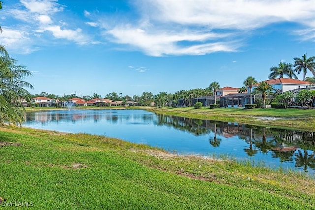 property view of water with a residential view