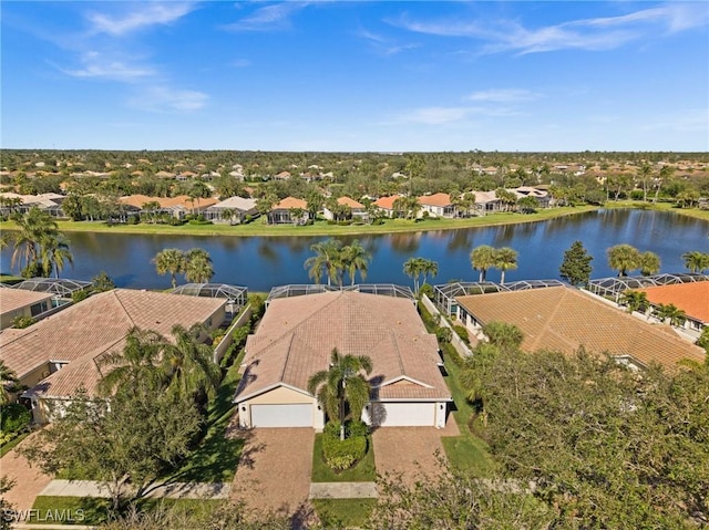 3695 Exuma Way, Naples, FL 34119 - drone / aerial view featuring a water view and a residential view