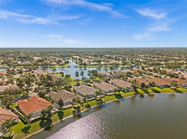3695 Exuma Way, Naples, FL 34119 - aerial view with a water view and a residential view