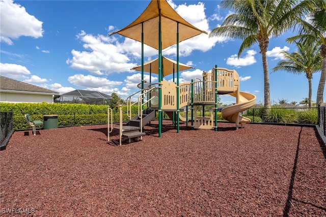 communal playground with fence