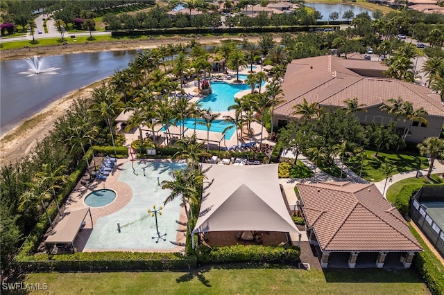 3412 Atlantic Cir, Naples, FL 34119 - birds eye view of property featuring a water view