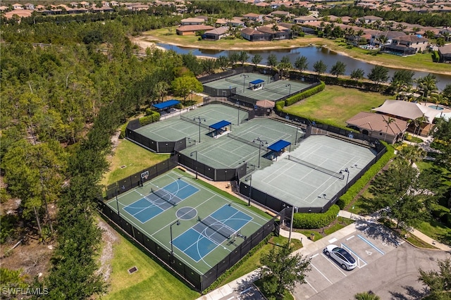 3412 Atlantic Cir, Naples, FL 34119 - birds eye view of property with a residential view and a water view