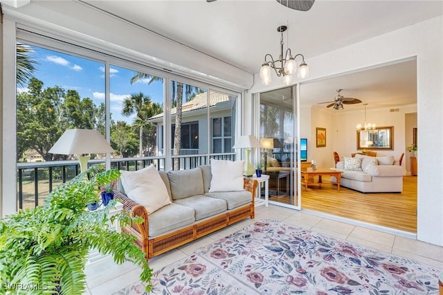 16400 Millstone Cir Unit 206, Fort Myers, FL 33908 - sunroom with a chandelier