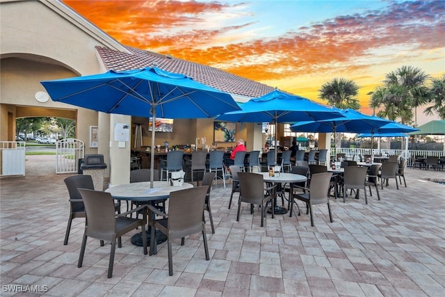 view of patio / terrace with fence and outdoor dining space