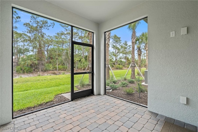 view of unfurnished sunroom