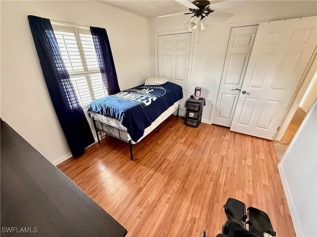 314 Vermont Way, Lehigh Acres, FL 33936 - bedroom with light wood-type flooring and ceiling fan