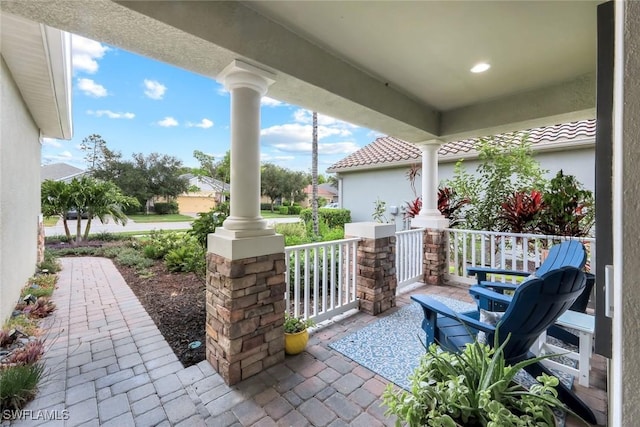 view of patio / terrace featuring covered porch