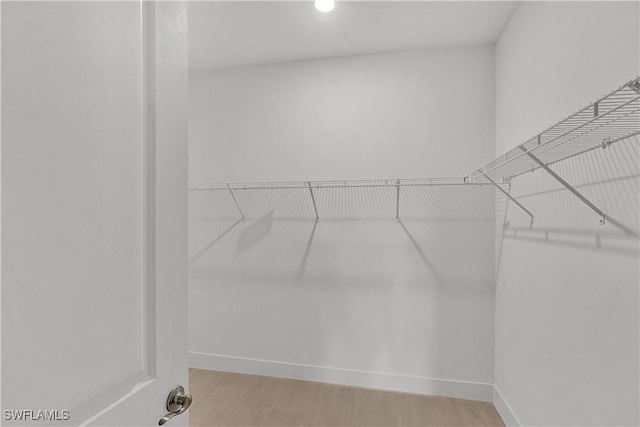 spacious closet featuring light wood finished floors