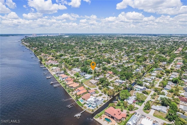 3965 W Riverside Dr, Fort Myers, FL 33901 - aerial perspective of suburban area featuring a large body of water