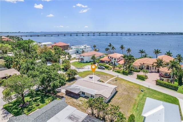 3965 W Riverside Dr, Fort Myers, FL 33901 - aerial perspective of suburban area featuring a notable bridge and a large body of water