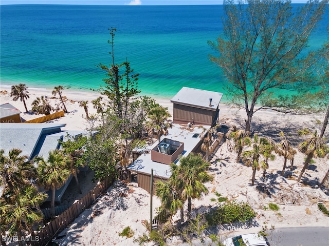 3203 Casey Key Rd, Nokomis, FL 34275 - birds eye view of property featuring a water view and a view of the beach