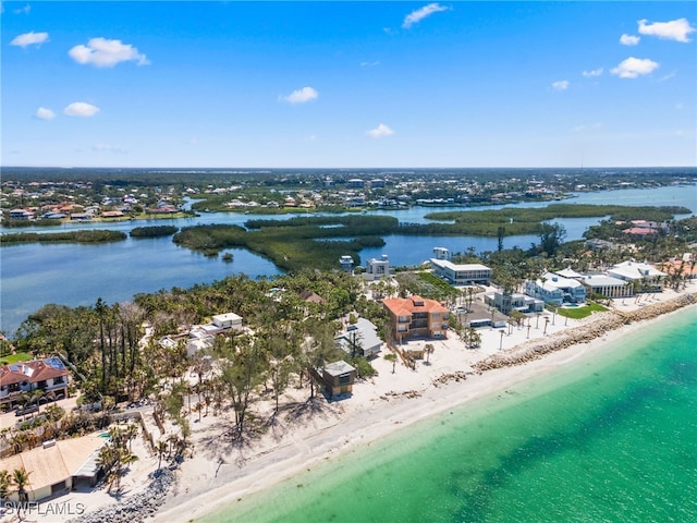 3203 Casey Key Rd, Nokomis, FL 34275 - birds eye view of property with a view of the beach and a water view