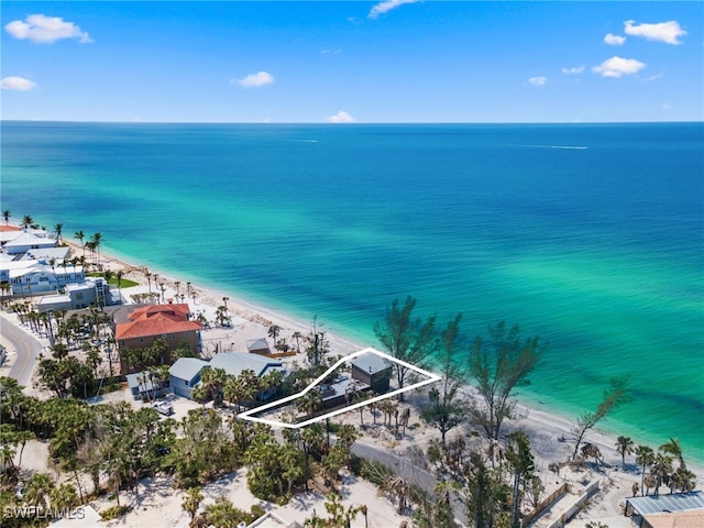 3203 Casey Key Rd, Nokomis, FL 34275 - birds eye view of property featuring a water view and a view of the beach
