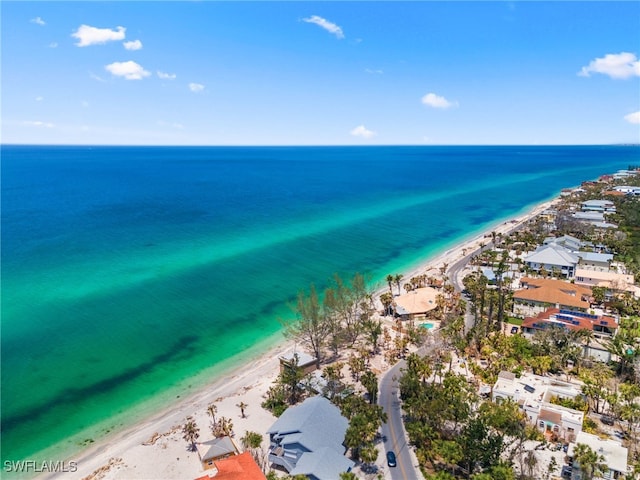 3203 Casey Key Rd, Nokomis, FL 34275 - aerial view featuring a view of the beach and a water view