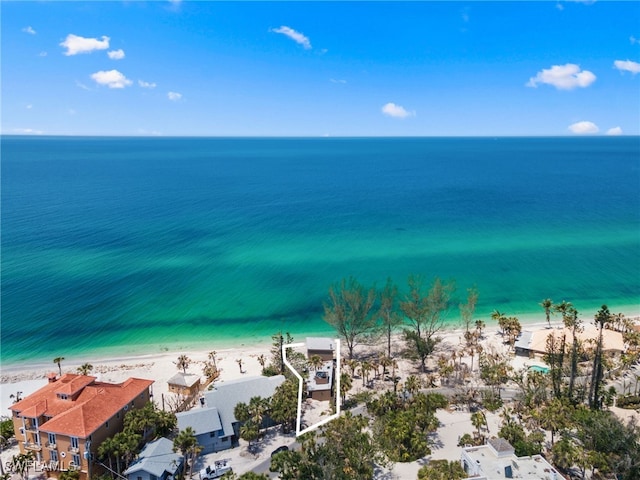 3203 Casey Key Rd, Nokomis, FL 34275 - drone / aerial view featuring a beach view and a water view