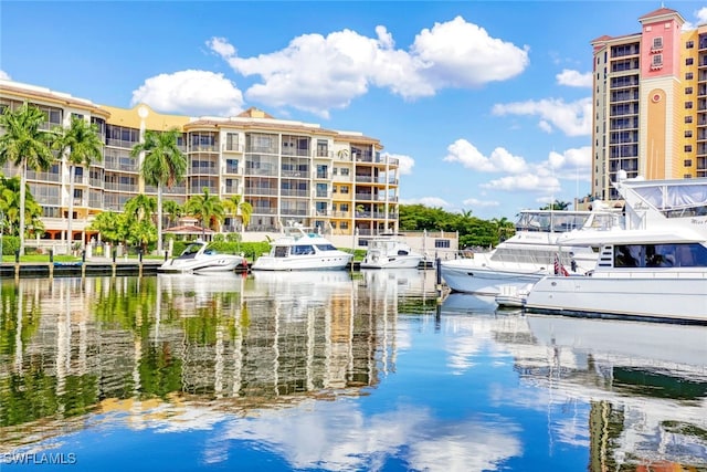 5793 Cape Harbour Dr Unit 1111, Cape Coral, FL 33914 - water view with a boat dock