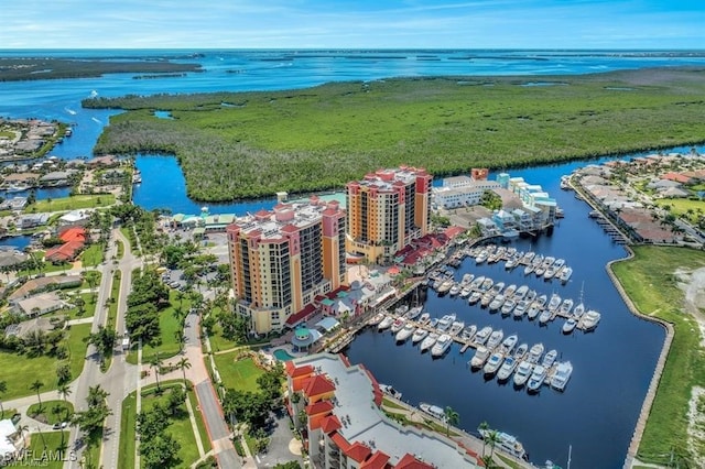 5793 Cape Harbour Dr Unit 1111, Cape Coral, FL 33914 - bird's eye view of a nearby body of water, apartment complex, and a marina