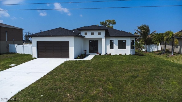 2808 NW 21st Ave, Cape Coral, FL 33993 - view of front facade featuring a garage, fence, stucco siding, and a front yard