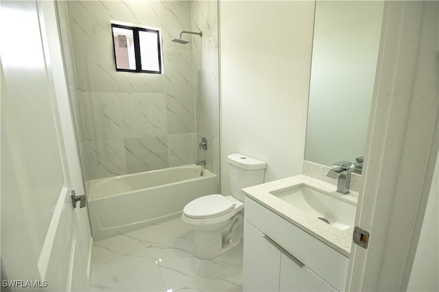 2808 NW 21st Ave, Cape Coral, FL 33993 - full bath featuring toilet, bathing tub / shower combination, marble finish floor, and vanity