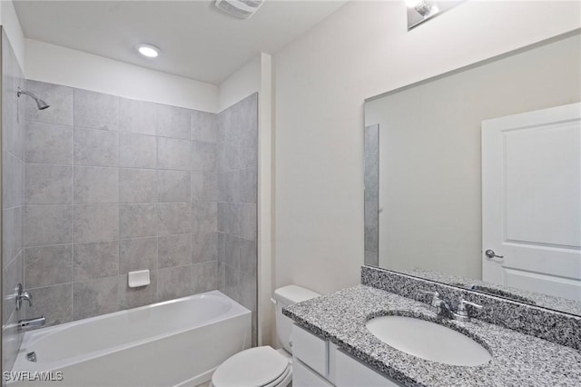 16044 Enclaves Cove Dr, North Fort Myers, FL 33917 - full bath featuring visible vents, tub / shower combination, toilet, and vanity