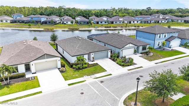 16044 Enclaves Cove Dr, North Fort Myers, FL 33917 - bird's eye view with a water view and a residential view