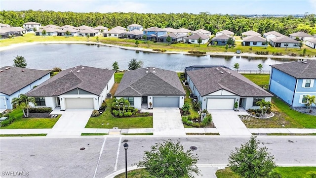 16044 Enclaves Cove Dr, North Fort Myers, FL 33917 - bird's eye view featuring a water view and a residential view