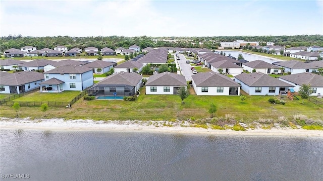 16044 Enclaves Cove Dr, North Fort Myers, FL 33917 - bird's eye view featuring a water view and a residential view