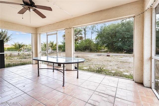 unfurnished sunroom with a wealth of natural light