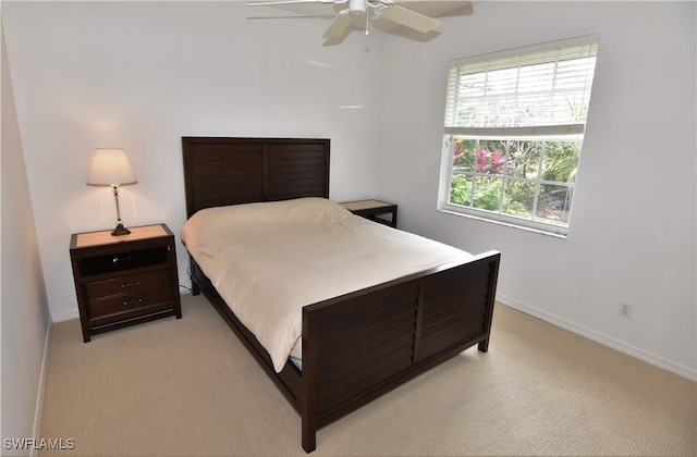 3787 Whippoorwill Ct, Punta Gorda, FL 33950 - bedroom featuring light colored carpet, baseboards, and ceiling fan