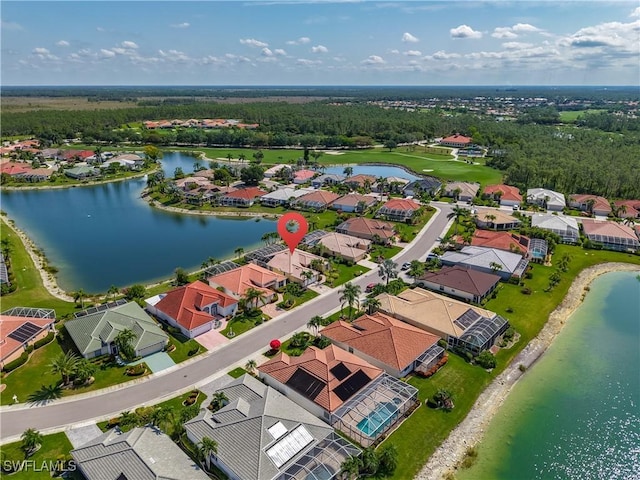 20710 Mystic Way N, Fort Myers, FL 33917 - aerial perspective of suburban area featuring a large body of water