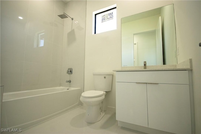 3610 22nd St SW, Lehigh Acres, FL 33976 - bathroom with shower / tub combination, baseboards, toilet, and vanity