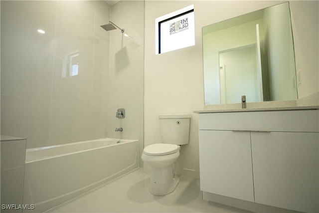 3610 22nd St SW, Lehigh Acres, FL 33976 - bathroom with toilet,  shower combination, baseboards, and vanity