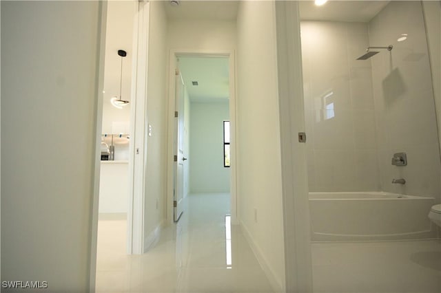 3610 22nd St SW, Lehigh Acres, FL 33976 - full bath with visible vents, tile patterned flooring, shower / tub combination, baseboards, and toilet