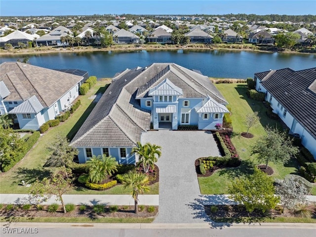 6250 Lightbourn Way, Naples, FL 34113 - birds eye view of property with a residential view and a water view