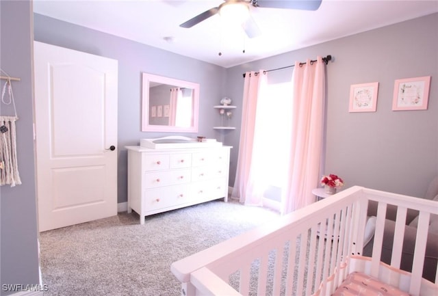 9792 Glen Heron Dr, Bonita Springs, FL 34135 - carpeted bedroom with ceiling fan and a crib