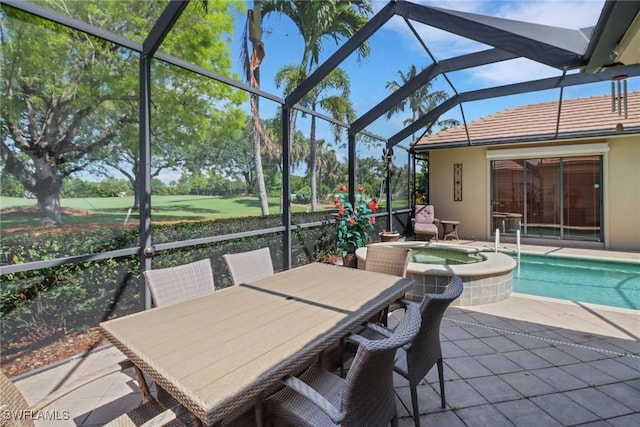 28404 Via Odanti Dr, Bonita Springs, FL 34135 - exterior space featuring a hot tub and a swimming pool