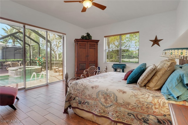 28404 Via Odanti Dr, Bonita Springs, FL 34135 - bedroom with access to outside and a ceiling fan
