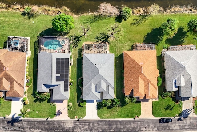 drone / aerial view with a residential view