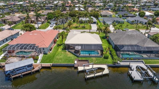 2536 SW 28th Pl, Cape Coral, FL 33914 - bird's eye view with a residential view and a water view