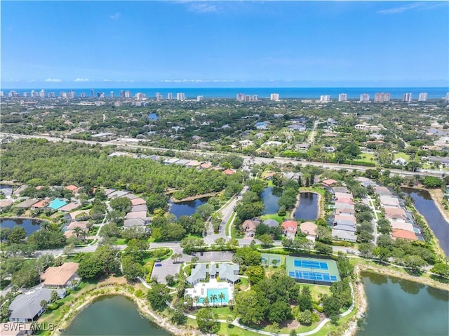 aerial overview of property's location with a large body of water