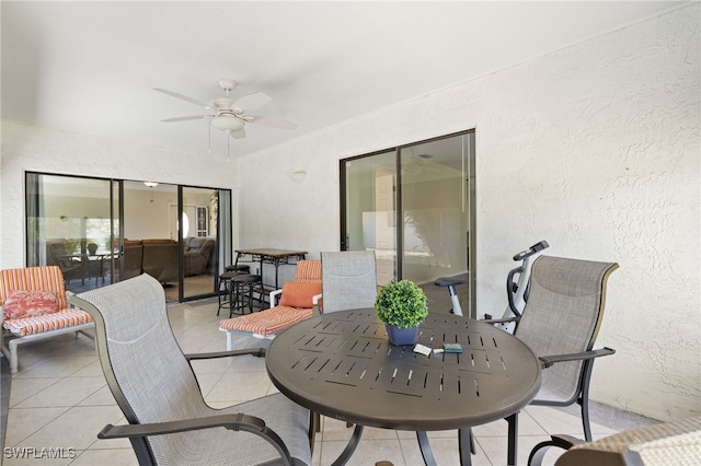 7136 Blanquilla Ct, Fort Myers, FL 33908 - view of patio featuring outdoor dining space and a ceiling fan