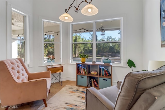 living area with a healthy amount of sunlight